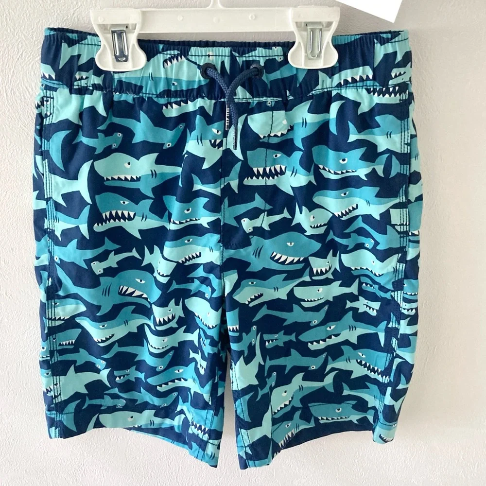 NWT Gap 2 Piece Shark Rash Guard and swim Trunks Size M